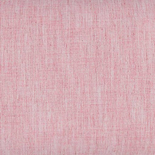 Close up image of flamingo pink cushion made of linen fabric