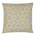 Kaleidoscope inspired cushion cover in pastel blue and yellow colours
