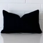 A gorgeous outdoor rectangle cushion in black.