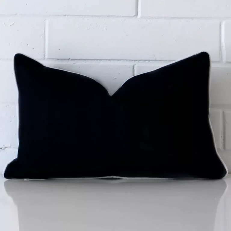 A gorgeous outdoor rectangle cushion in black.