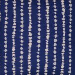 Navy blue cotton linen blend cushion with white stripes