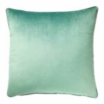 Large square velvet cushion cover in spearmint colour