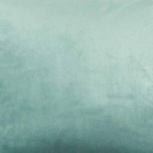 A close up of the mint coloured 45x45 cushion made from velvet material