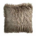 Faux fur 45cm x 45cm cushion cover in light mink colour