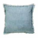 Image of denim blue cotton cushion