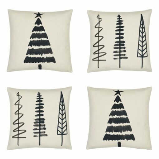 Minimalist monochromatic cushion cover in cotton linen fabric