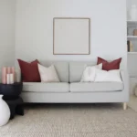 Corrected: The lovely combination of 5 Ali sofa cushions enhances the look of a living room.