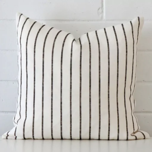 A superior linen cushion cover yielding a striped style and in a classy square size.