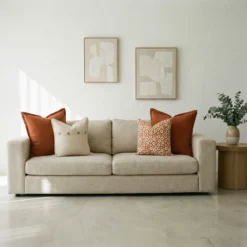 Amora Burnt Orange Sofa Cushions Set – 4 Covers