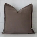 A superior linen chocolate brown cushion cover in a classy large size.