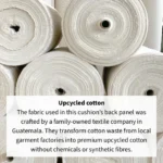 Big rolls of white upcycled cotton fabric.