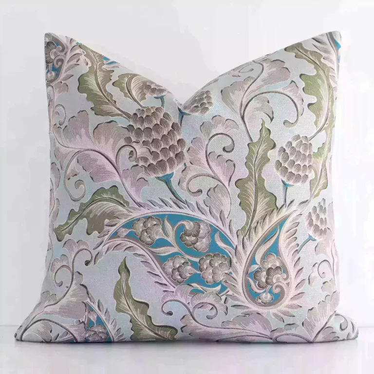 Gorgeous square linen cushion cover that has a hue. It has a colourful and a graceful patterned design.