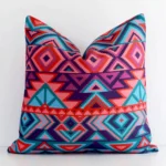 A gorgeous outdoor square cushion. It has an eye-catching geometric design.