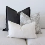 The sophisticated Eliza couch cushions set looks charming on a sofa.