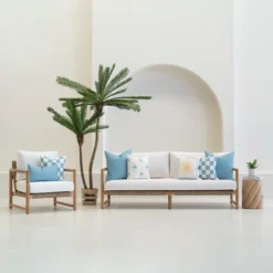 Isla Aqua Outdoor Lounge Cushions Set - 7 Covers