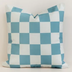 Isla Aqua Waterproof Check Outdoor Cushion Cover