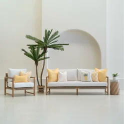 Isla Lemon Yellow Outdoor Lounge Cushions Set - 7 Covers