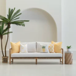 Isla Lemon Yellow Outdoor Sofa Cushions Set - 5 Covers