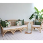 Elevate your outdoor area with a set of 7 olive outdoor cushions infusing the space with a sense of relaxation and escape.