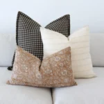 A closer shot image of the Oscar couch cushions set of 3 designer cushions.