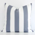 A gorgeous outdoor large cushion in grey. It has an eye-catching stripe design.