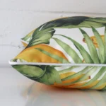 Lateral angle image of an outdoor square cushion.