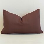 Rectangular Sienna outdoor cushion in deep brown with smooth plain finish.