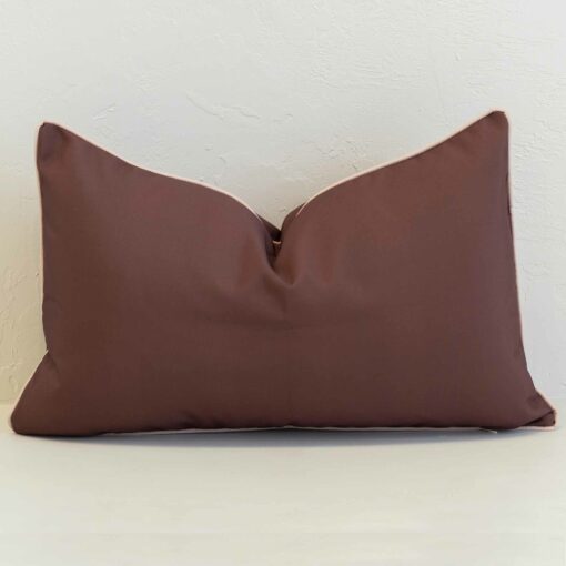 sienna-waterproof-brown-outdoor-cushion-cover---rectangle---sc1153-30 Rectangular Sienna outdoor cushion in deep brown with smooth plain finish.
