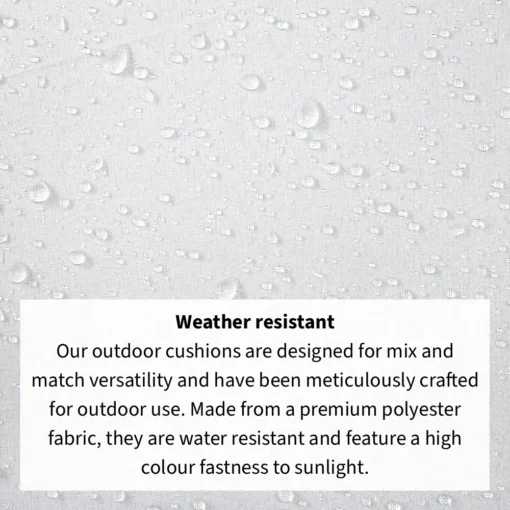 Lots of water beading on top of waterproof outdoor cushion material.
